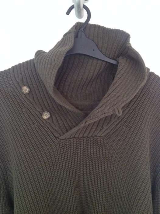 Sweter z dużym kołnierzem h&m l.o.g.g. khaki casual pullover