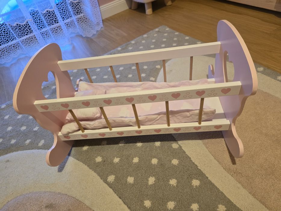 Kołyska duża drewniana łóżeczko dla lalek