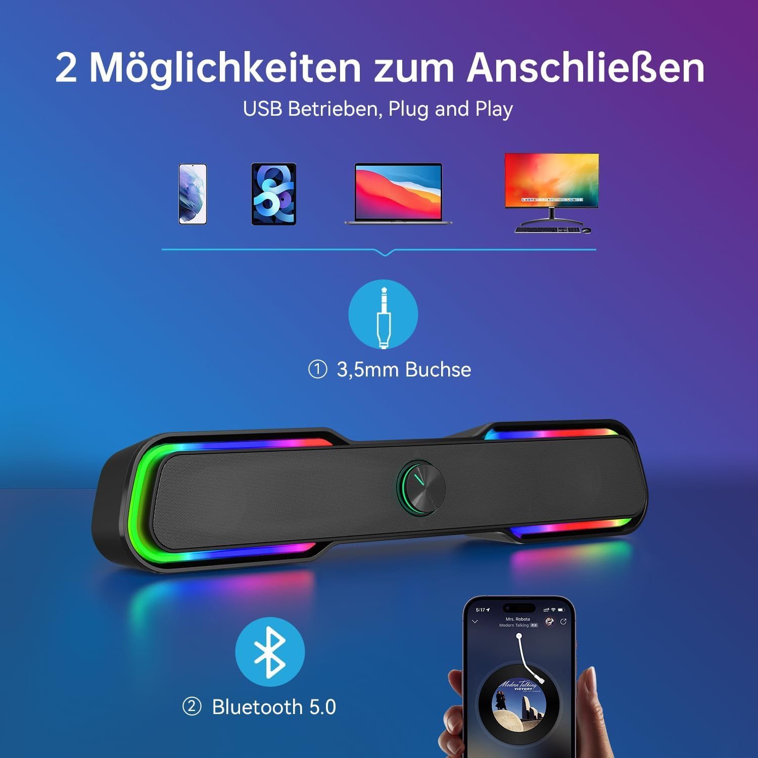 Głośnik Soundbar do komputera PC Monitor