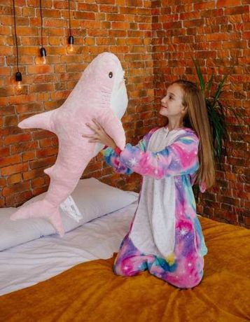 Мягкая игрушка метровая акула Ikea Розовая 100см