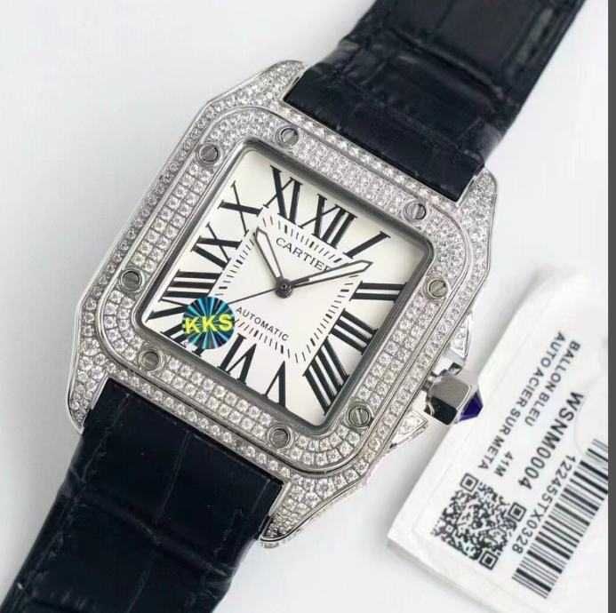Męski zegarek Cartier Santos 100 Diamond Afterset