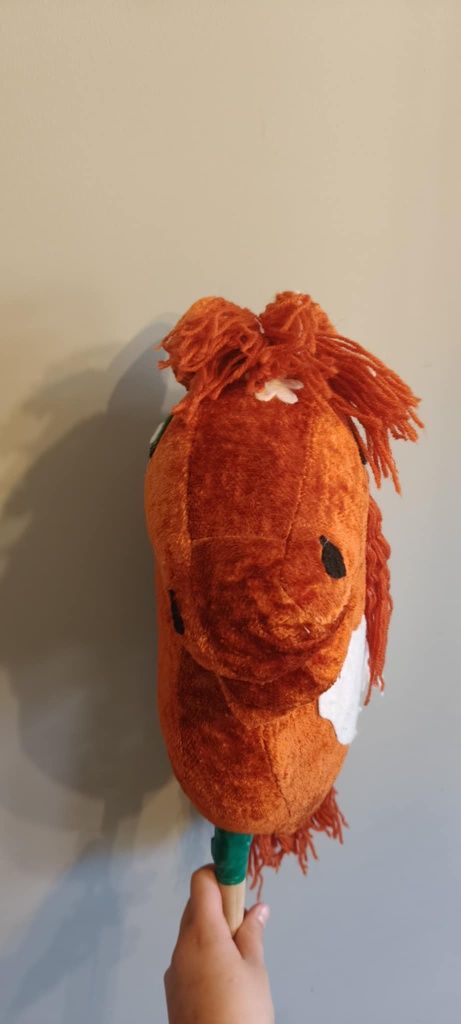 Hobby horse konikna kiju rudy pomarańczowy  łaty łaciaty kantar gratis