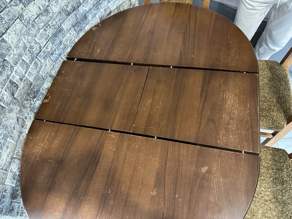 Обідній розкладний стіл + 4 стільці з масиву дуба