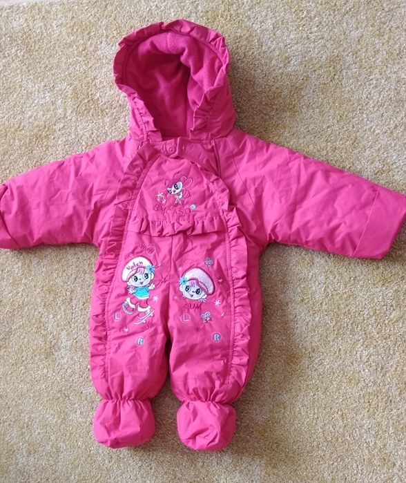 Kombinezon zimowy dla noworodka dziewczynki, ciepły, rozm 68