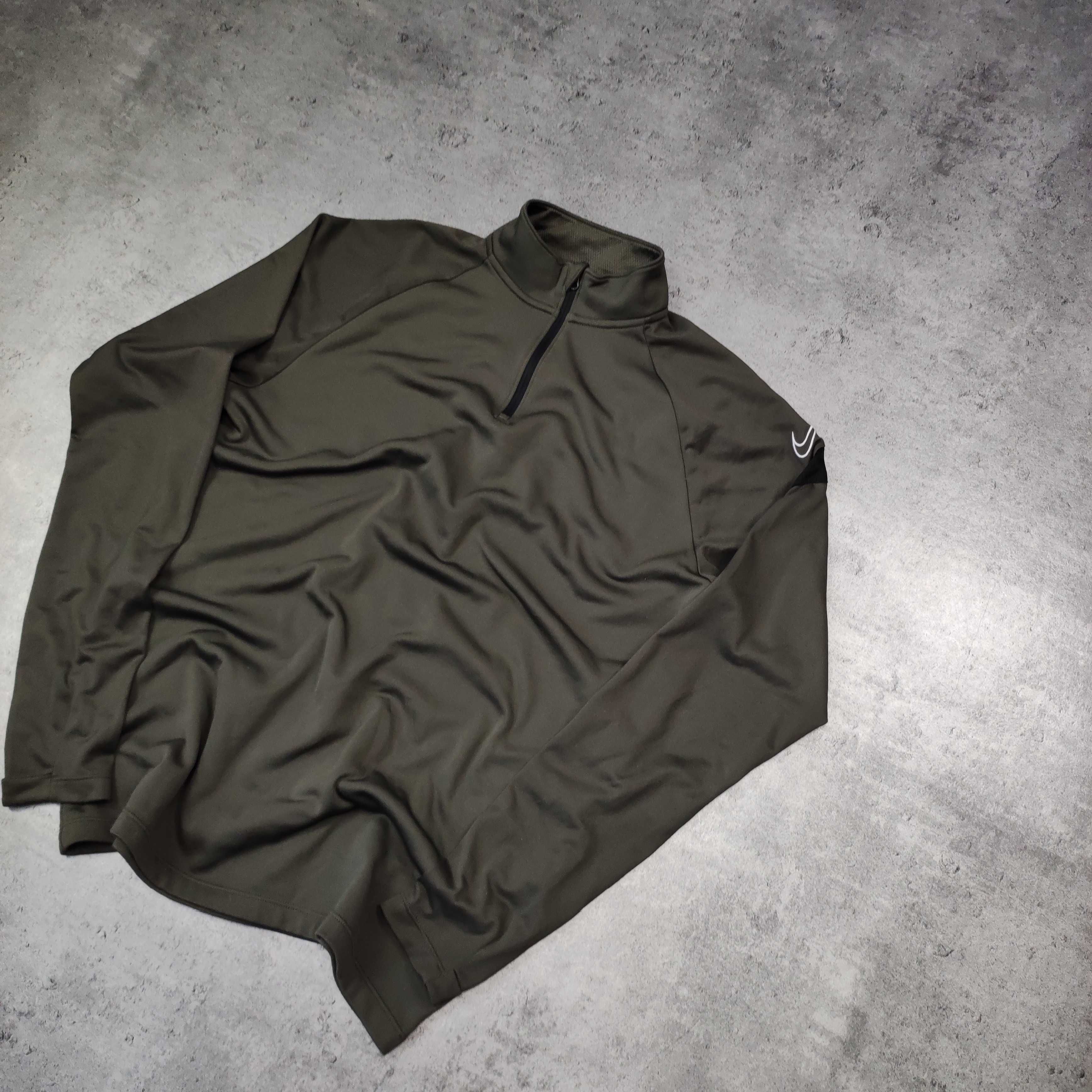 MĘSKA Bluza Sportowa Khaki Oliwkowa Nike Bieganie Treningowa Dri-Fit