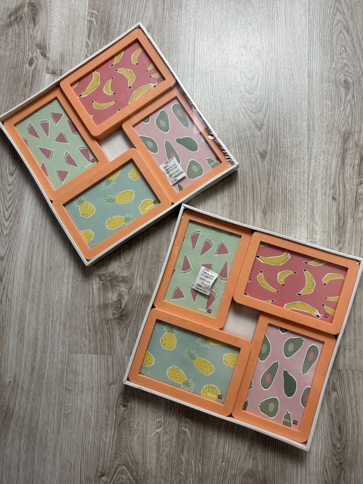 Dwie multiramki ramki Home&You na zdjęcia pomarańczowe