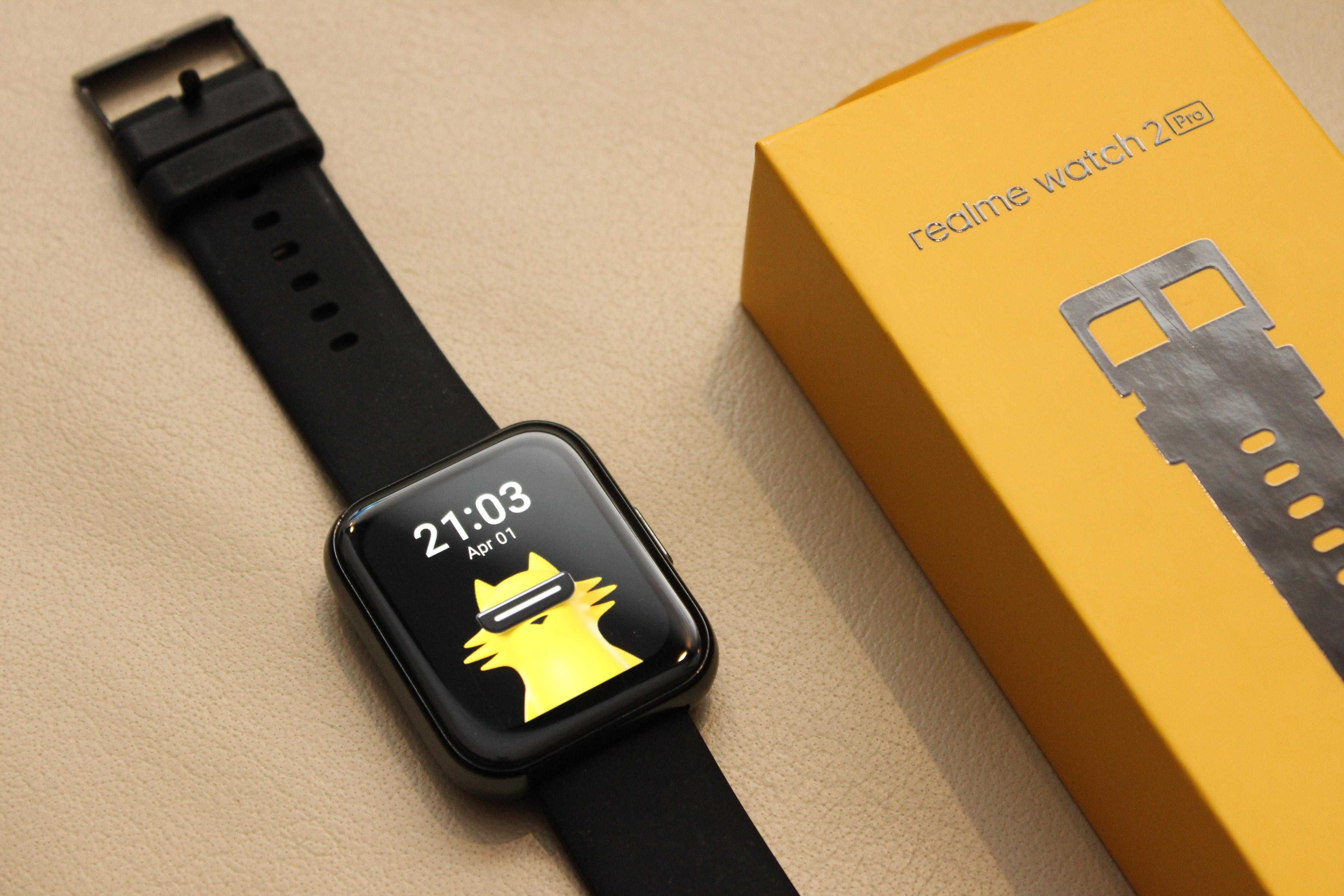 Zegarek smartwatch Realme Watch 2 PRO wraz z pudełkiem i ładowarką.