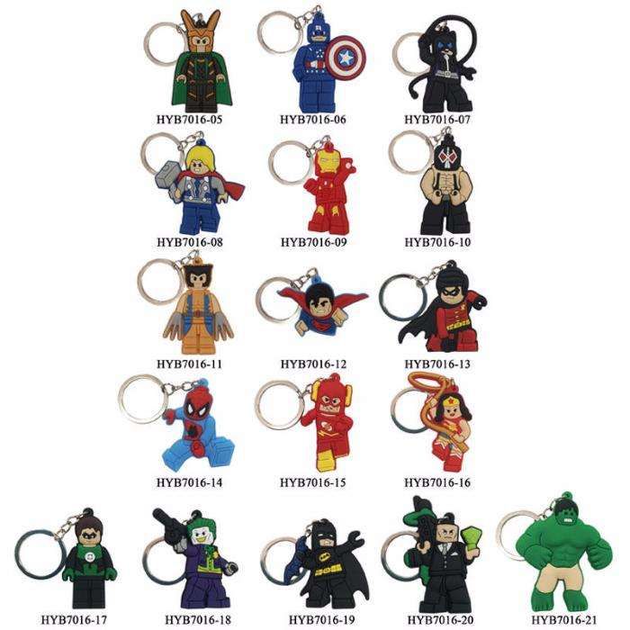 17 PCS Super Hero PVC Keychain