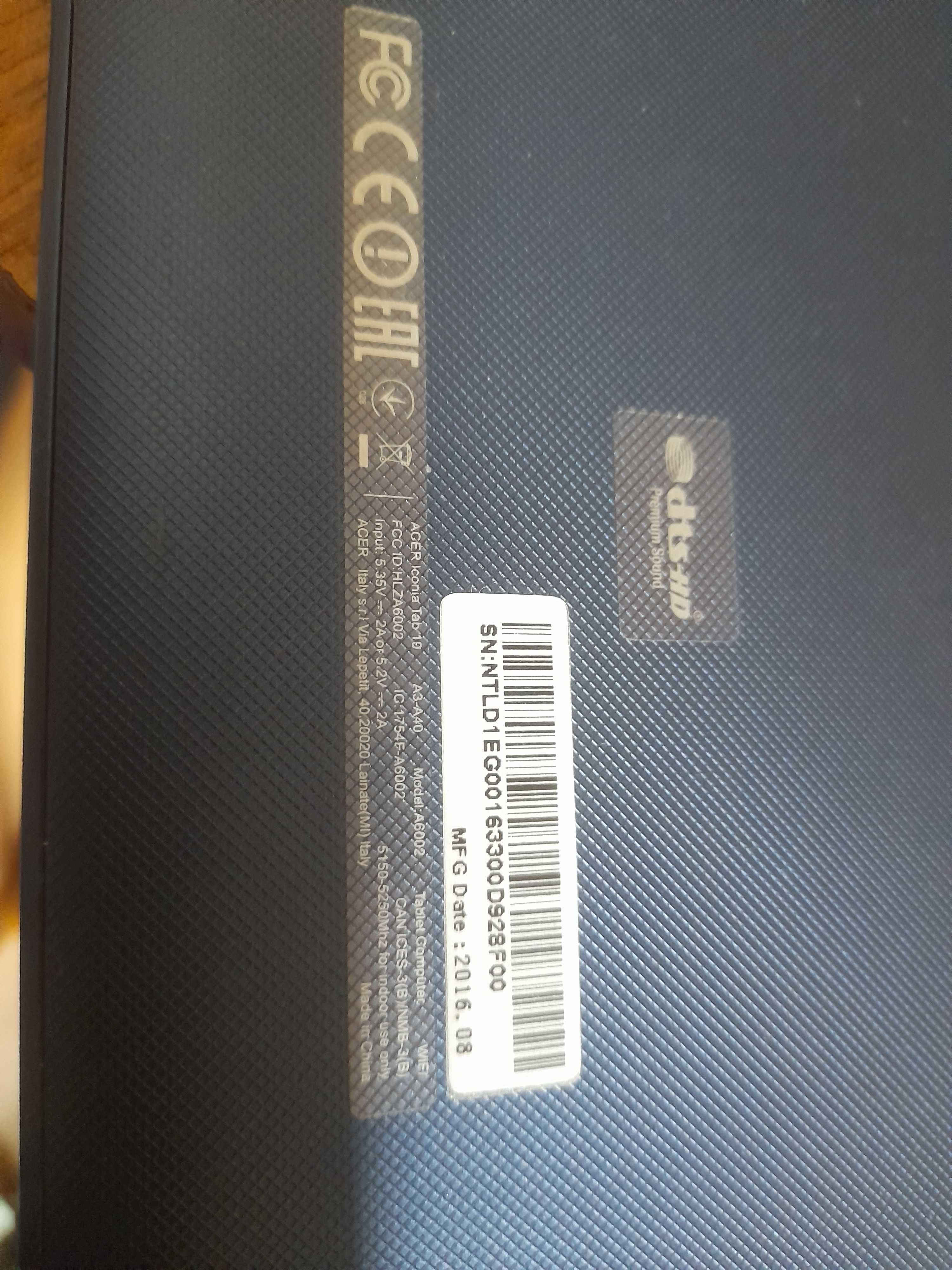 Планшет Acer Iconia Tab 10 A30-A40 A6002