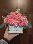 Flower Box Sztuczne Kwiaty kwiaty w pudełku Handmade różowy