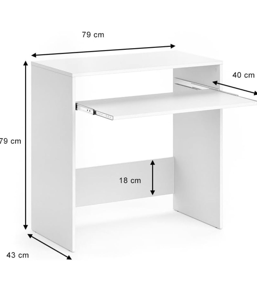 Biurko białe 79x43 wysuwana klawiatura