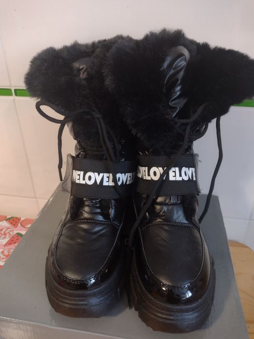 Śniegowce NOWE  kozaki ciepłe futro roz.38/24,5 cm