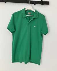 Carhartt zielona koszulka polo M premium bawełna slim
