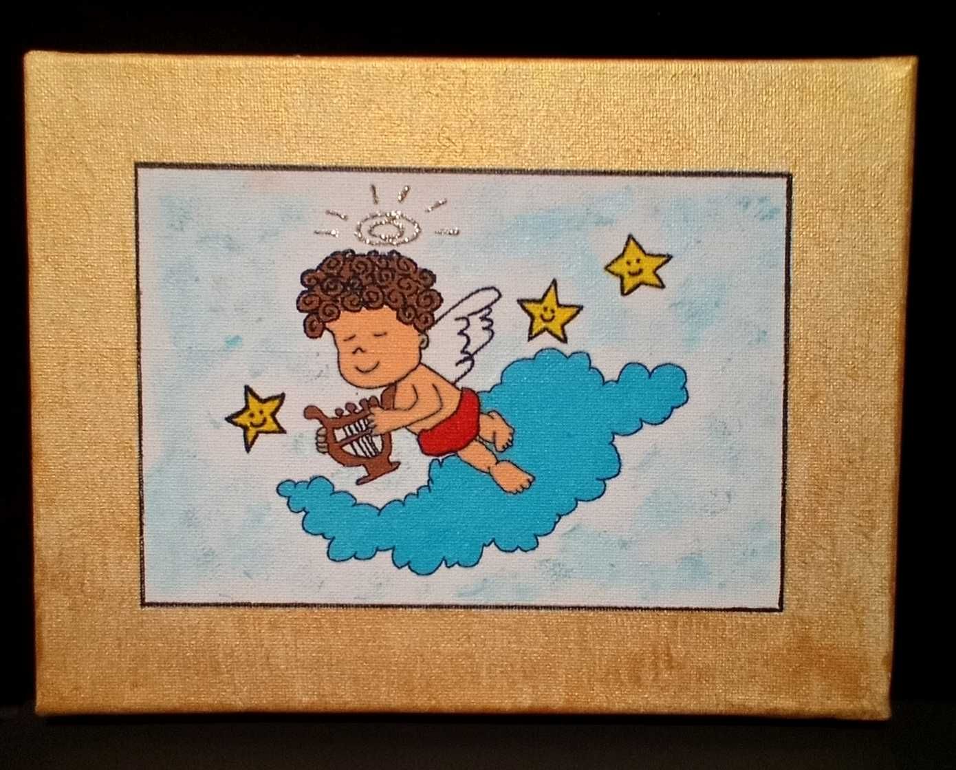 Quadros pintados á mão tintas acrílicas, decorativos para crianças