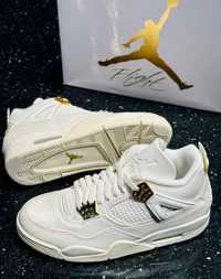 .Air Jordan 4 Retro SE sail white Złota klamra 41