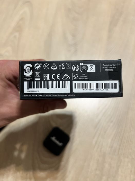 Наушники вкладыши  TWS Marshall Minor IV Black