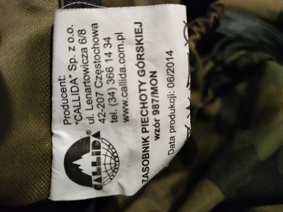 Zasobnik piechoty górskiej, śpiwór, karimata