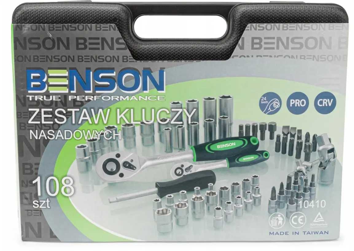 Набор инструментов ключей головок BENSON B10410 / 108 ел.CRV