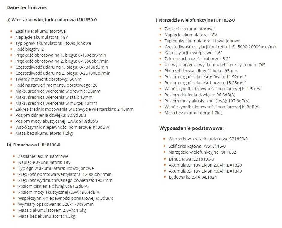 Zestaw 3 elektronarzędzi dwa akumulatory gwarancja nowe
