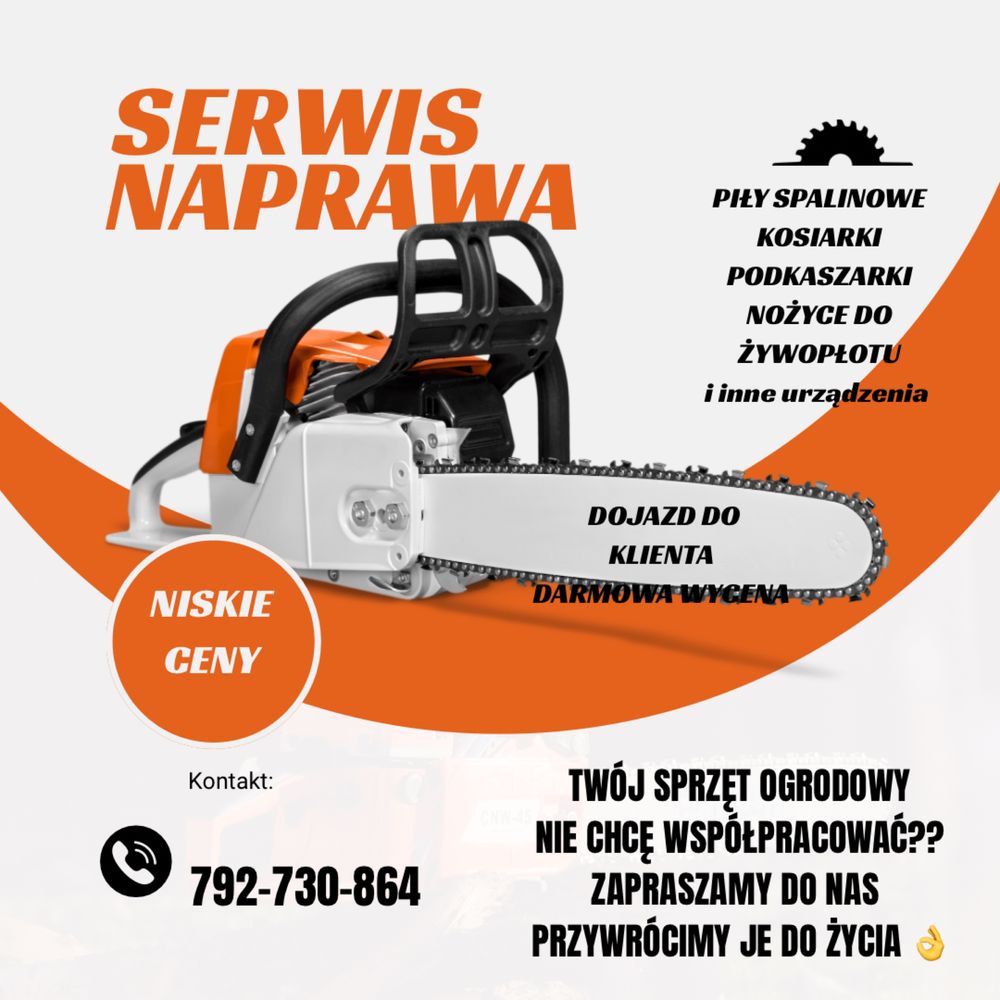 SERWIS | NAPRAWA KOSIAREK pił spalinowych i innego sprzętu