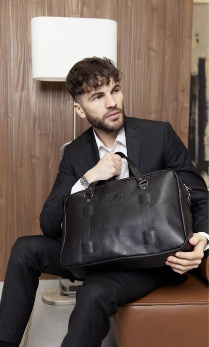 Шкіряна сумка Mastak "ДЕНВЕР" у лімітованому чорному кольорі