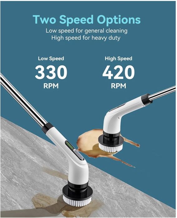 Szczotka wirowa do czyszczenia łazienki: bezprzewodowy