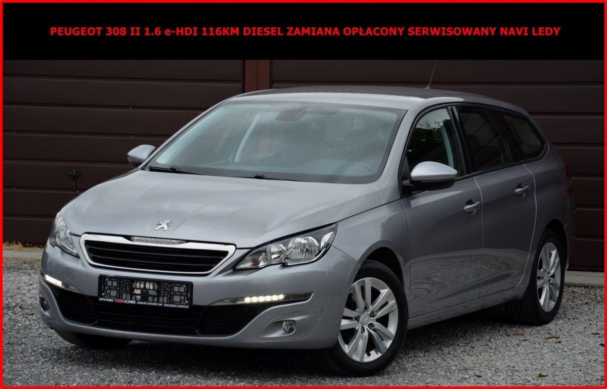 Peugeot 308 1.6 e-HDI 116KM Zamiana Opłacony Serwis Navi Ledy