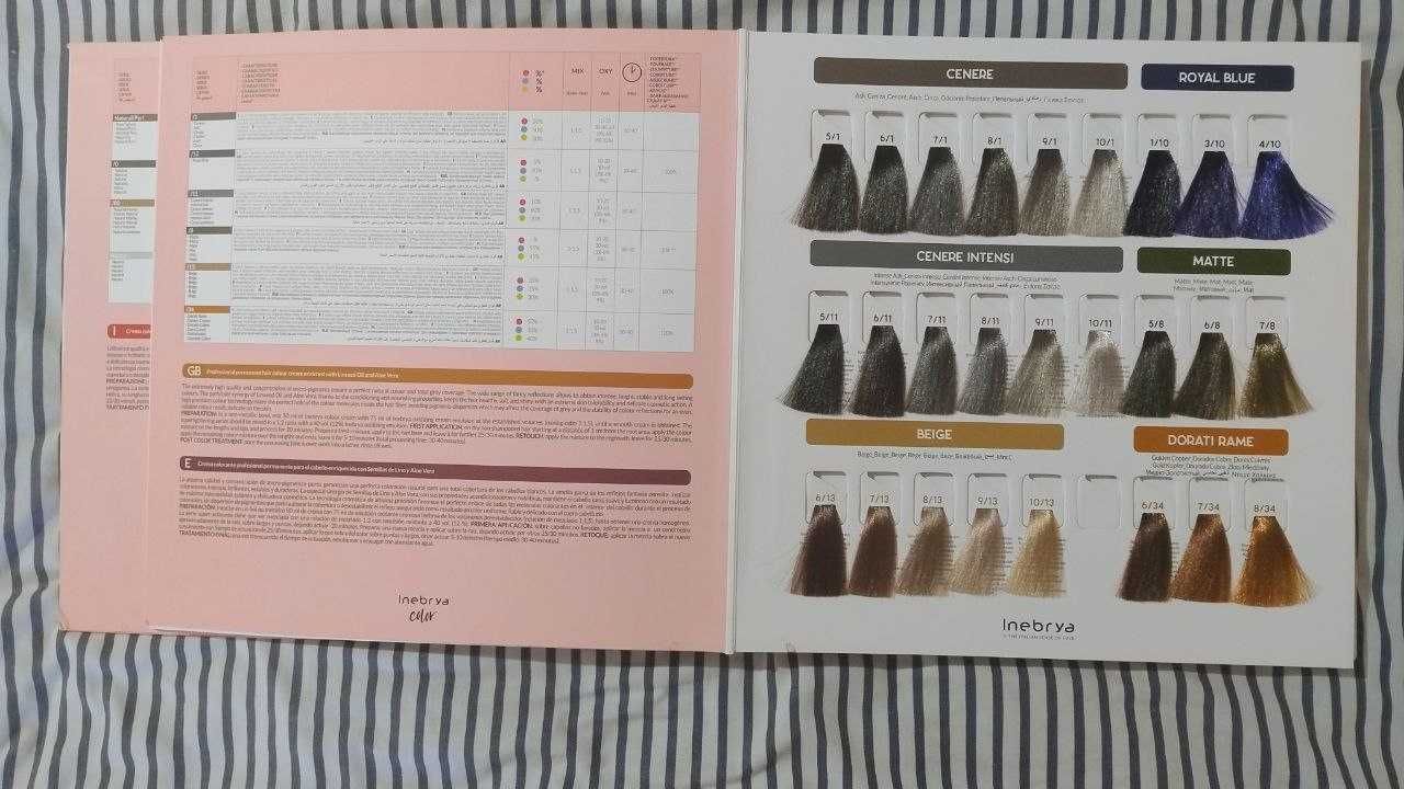палитра inebrya color colorante краска для волос фарб карта раскладка