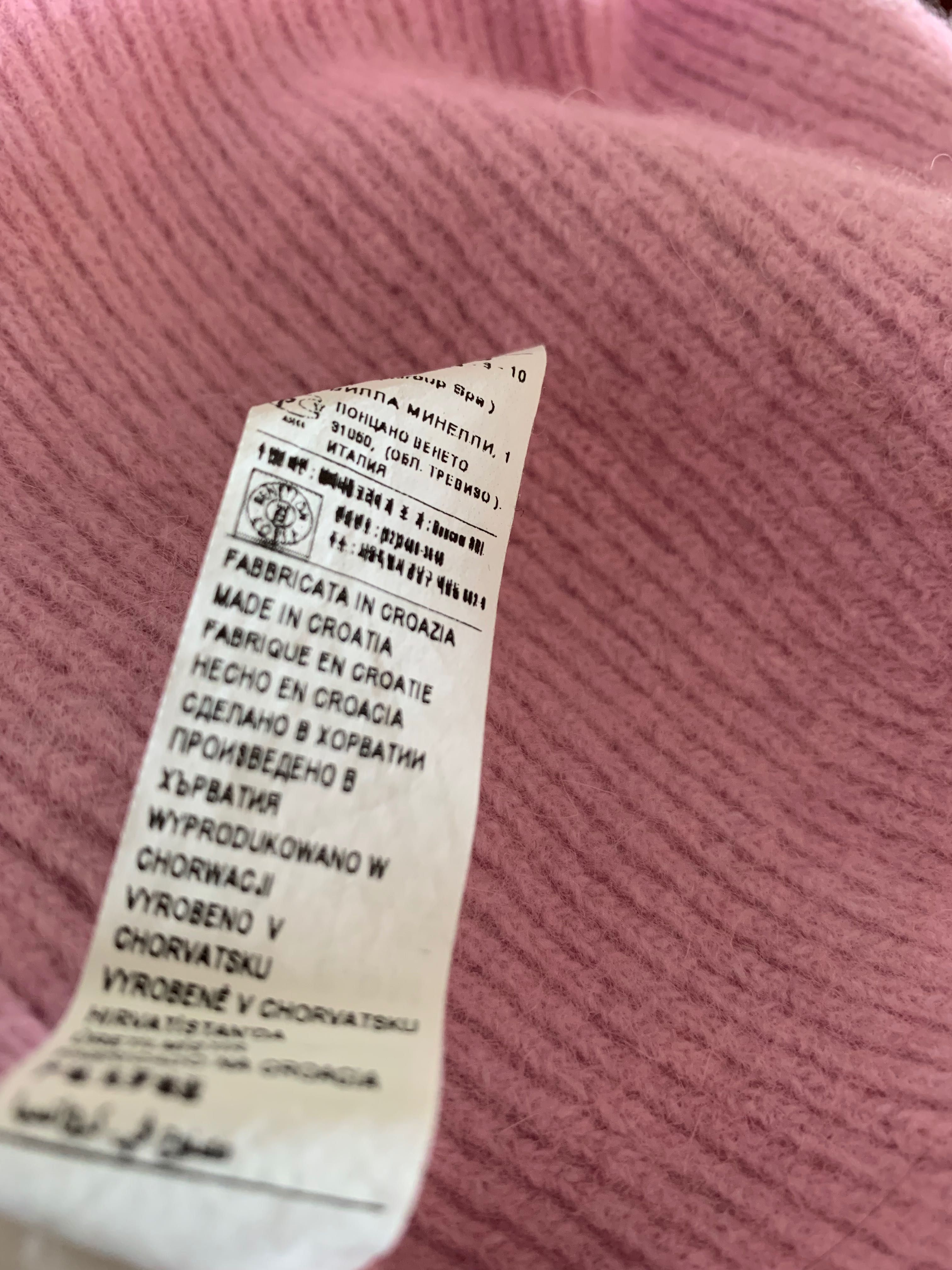 Gorro e cachecol rosa benetton 6-9 meses lá 70%