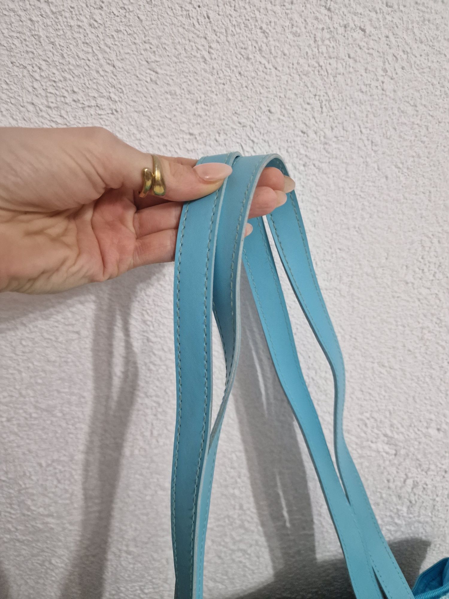 Błękitna torba na ramię niebieska shopperka y2k  torba plażowa