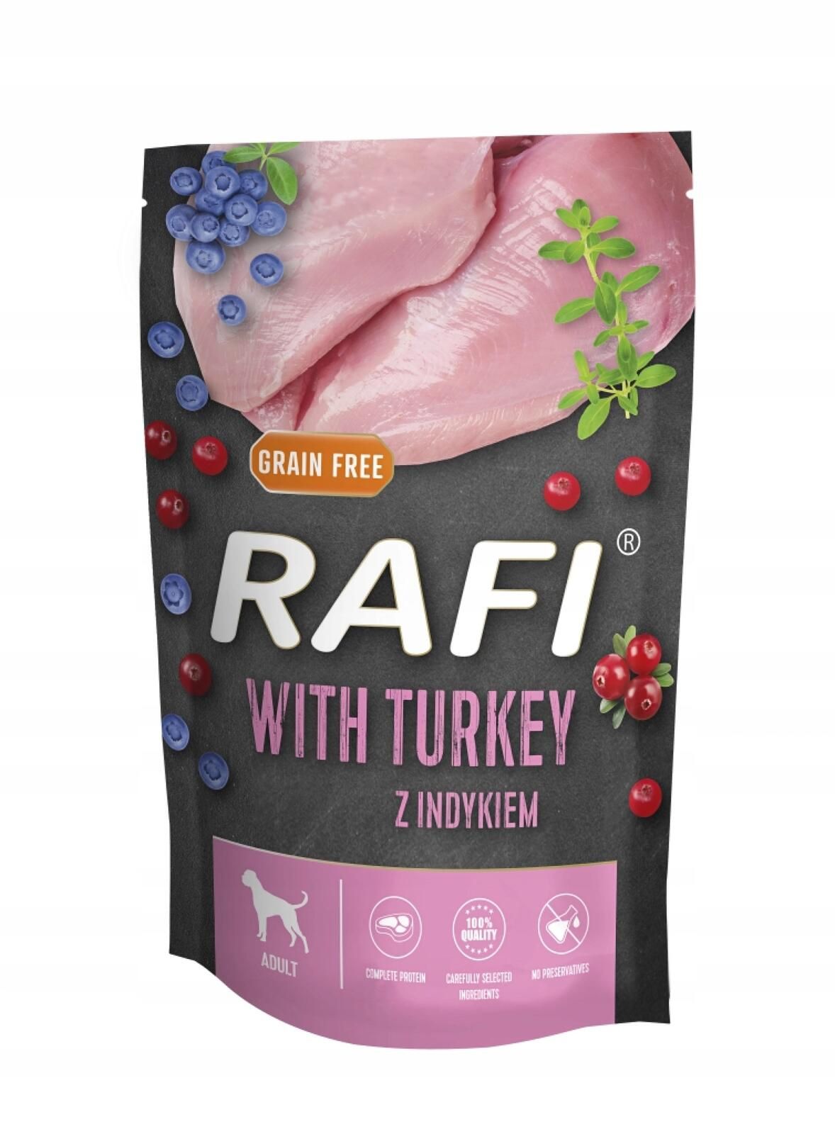 Dolina Noteci dla psa Rafi z indykiem saszetka zestaw 10 x 500 g