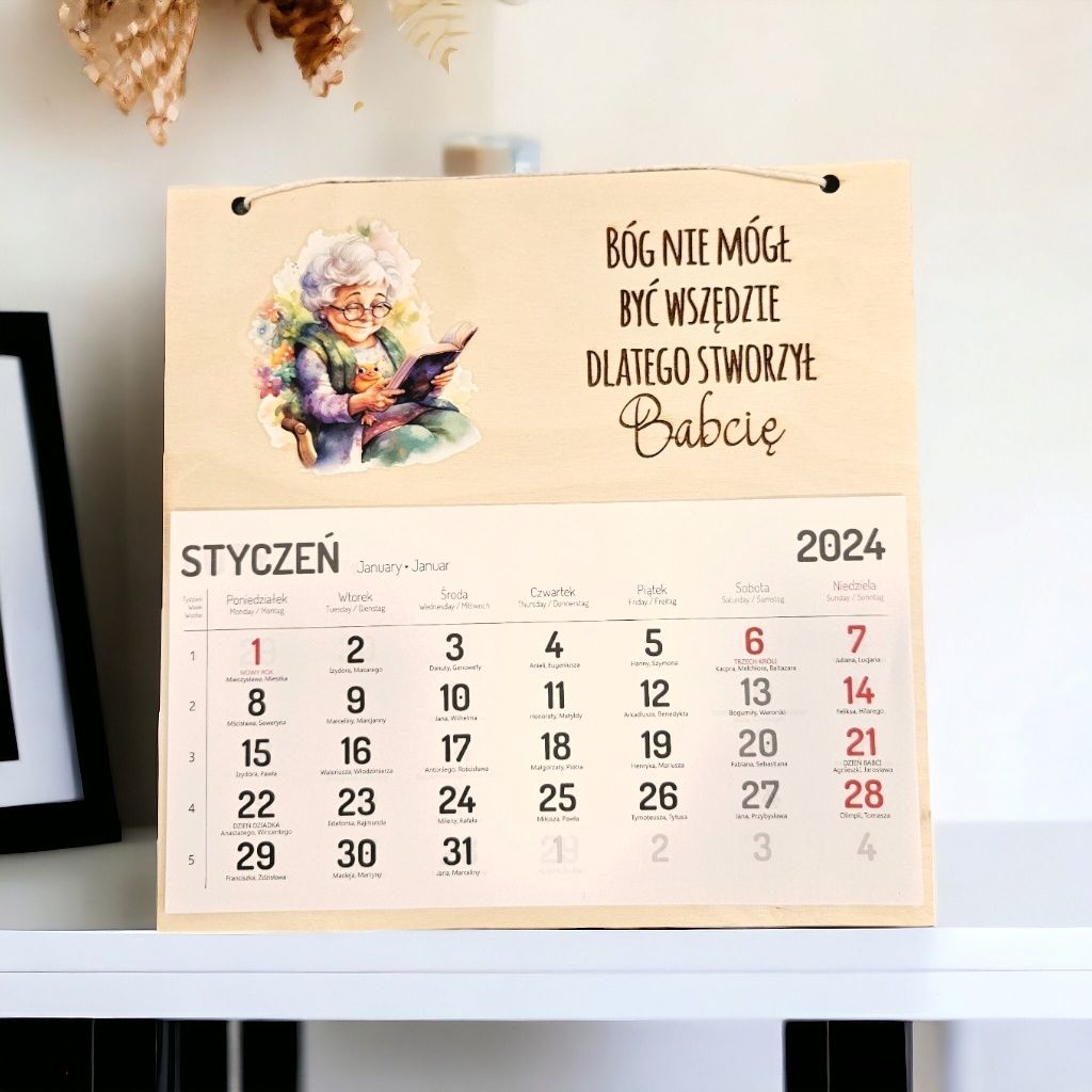 Kalendarz dla babci prezent +GRAWER