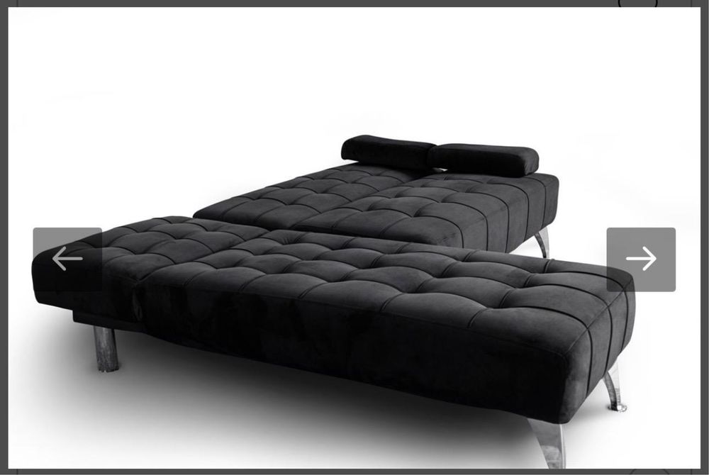 Sofá Chaise Longue AROA-XS veludo preto