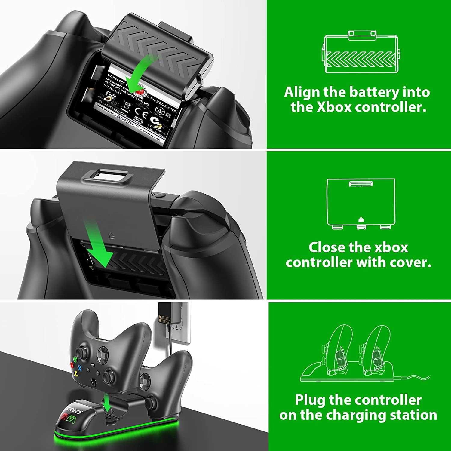 Зарядная станция OIVO Xbox Series X/S Xbox ONE аккумуляторы 3360 mWh