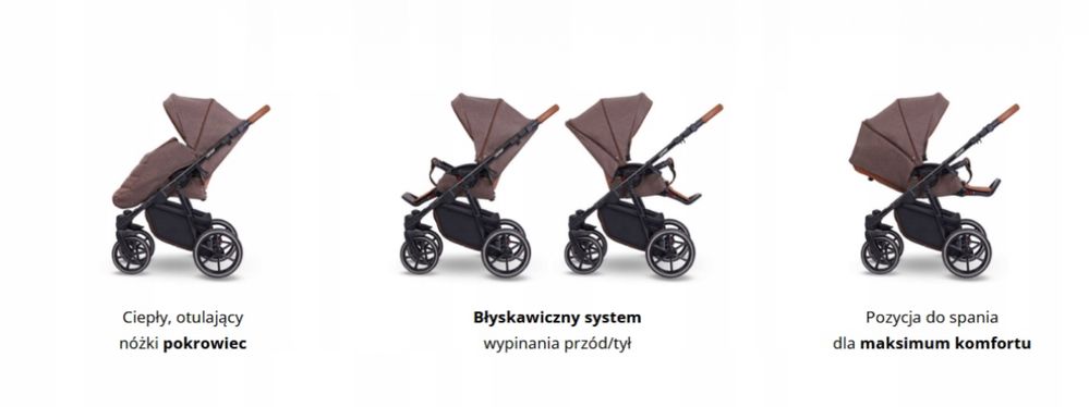 EKO PRO LONEX wózek dziecięcy 4w1 beżowy z wikliną | 04 Kremowy