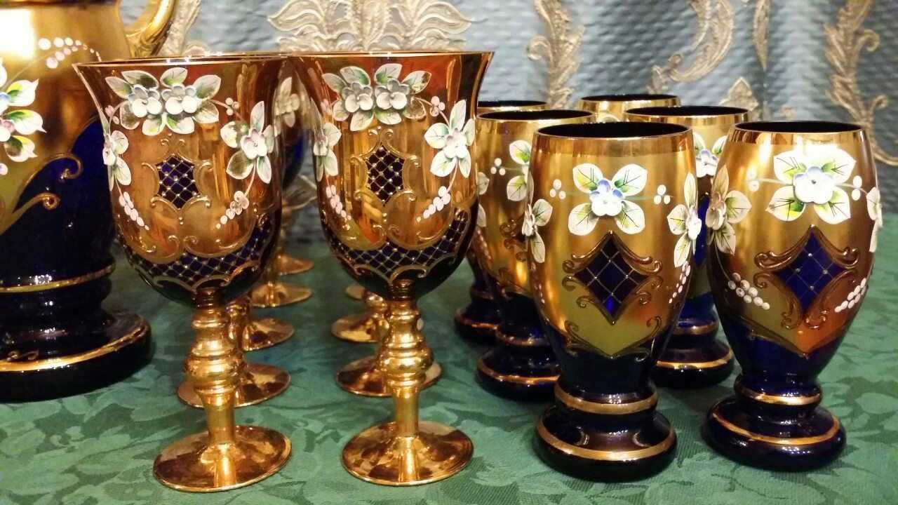 Бокалы,фужеры,чашки,сервиз,Кувшины,стаканы,Bohemia,Богемия смальта.