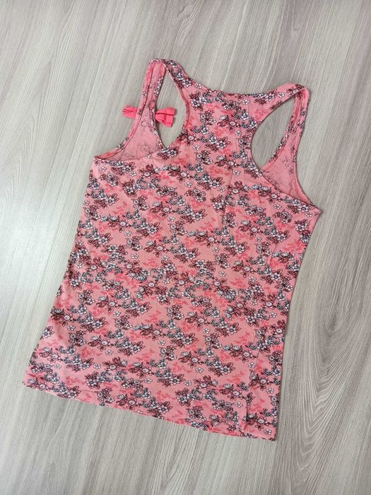 Bluzka damska na ramiączkach top różowa w kwiaty M