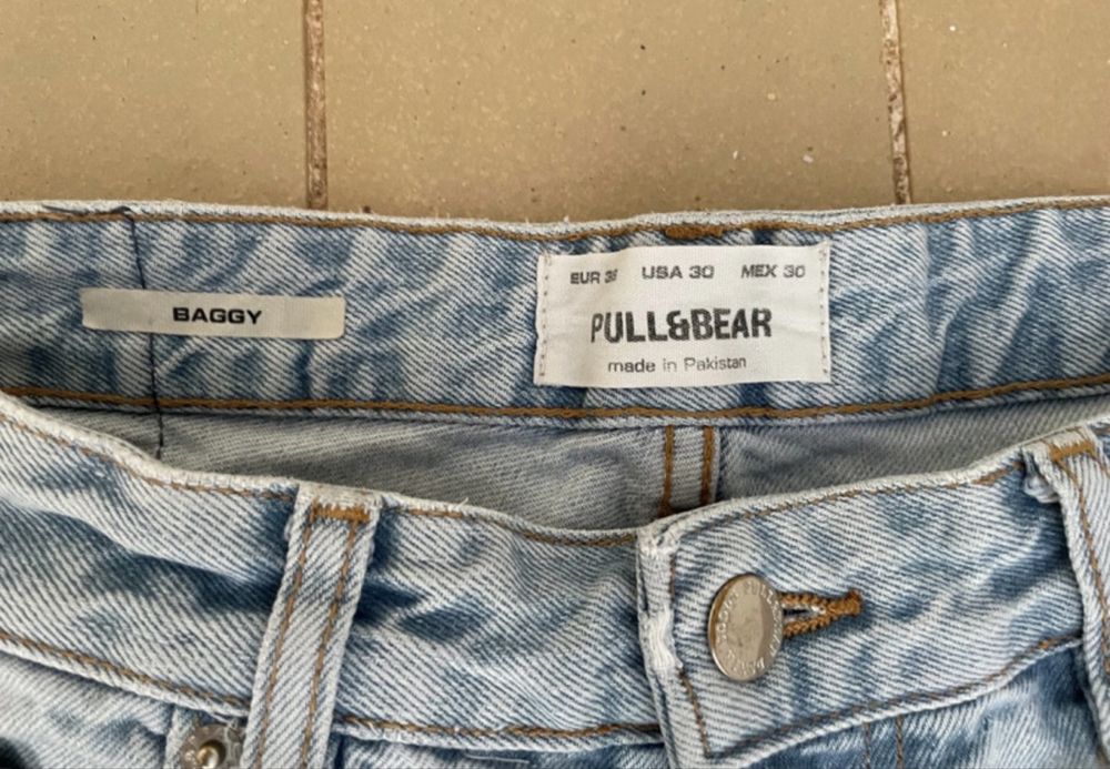 Calcoes azuis claros baggy