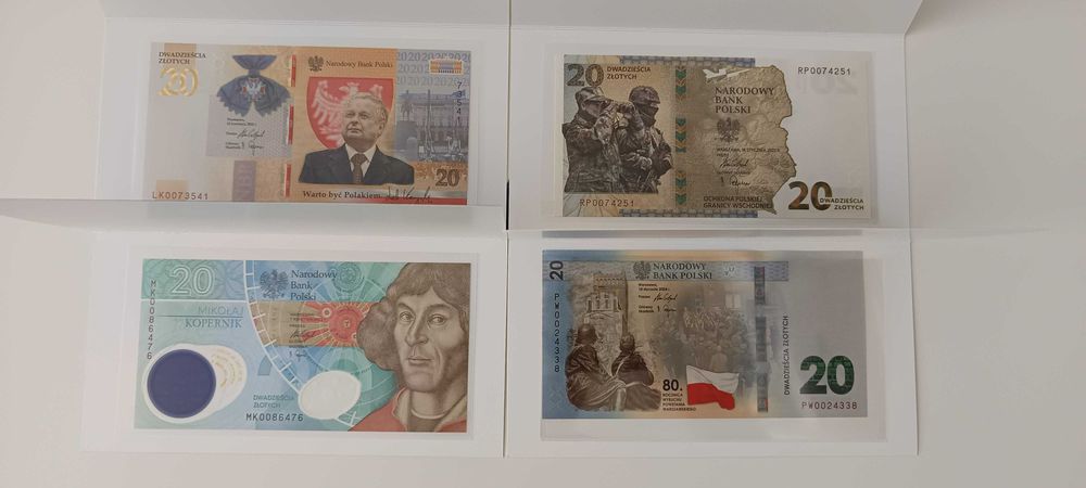 zestaw kolekcjonerskich banknotów