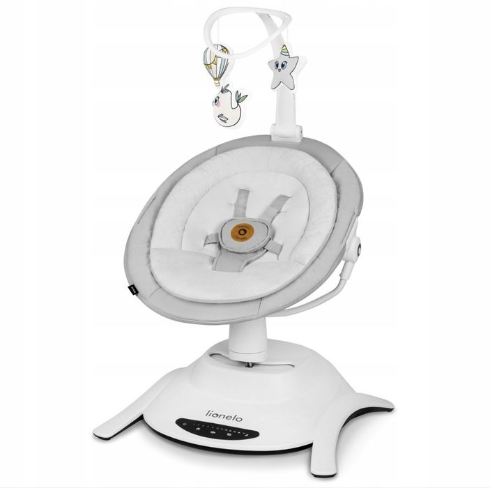 Leżaczek bujaczek elektryczny + gondola 2w1 lionelo Bella Set Grey Con