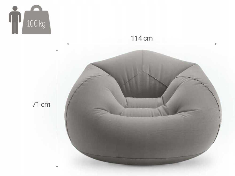 Pufa worek Intex szary