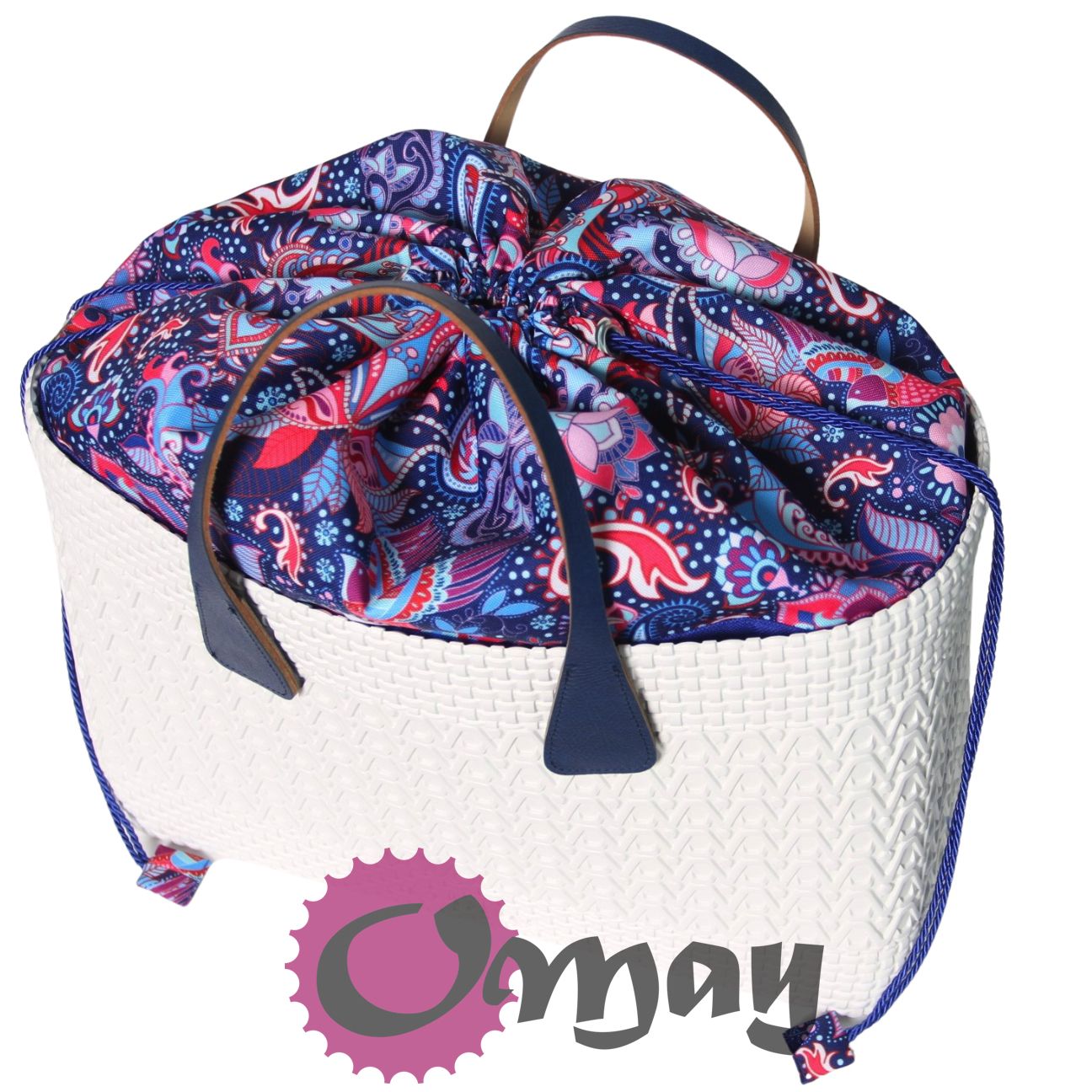 Granatowy organizer OBAG LACE i OBAG BEACH MINI orient 2kieszenie OMAY