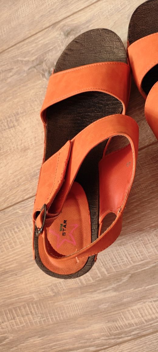 Sandały buty Diva Star egzotyczne Orange r 40 pomarańczowy