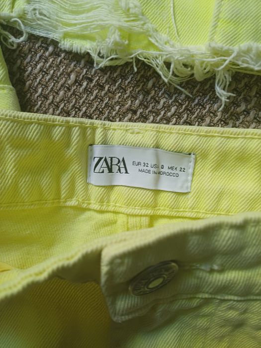 Komplet jeansowy dżinsowy Zara dekatyzowany seledynowy XXS, XS