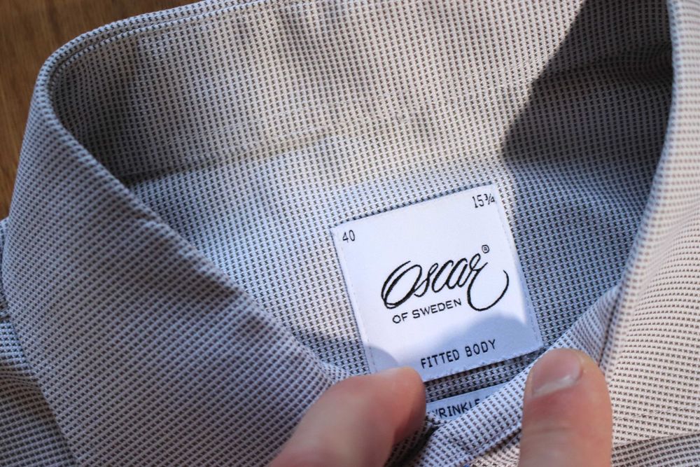 Koszula Oscar r. 40 szara męska dł rękaw bawełniana elegancka