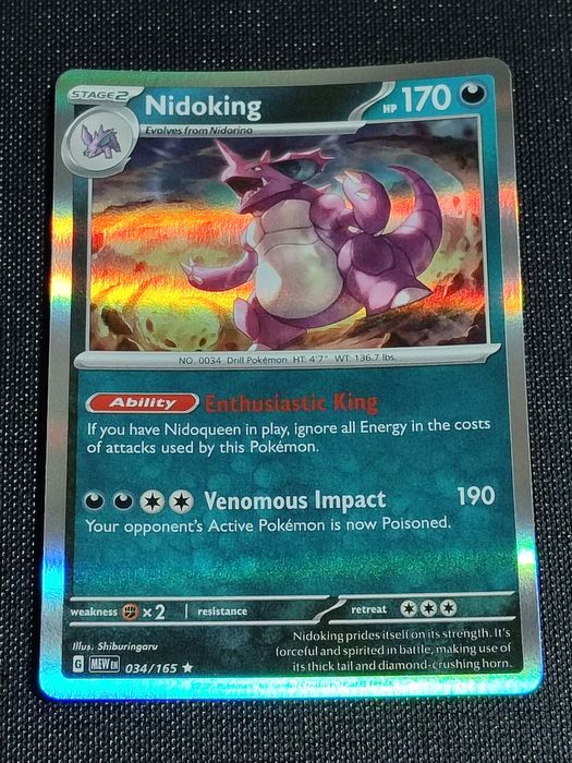 Nidoking Rare Holo 034/165 Scarlett & Violet