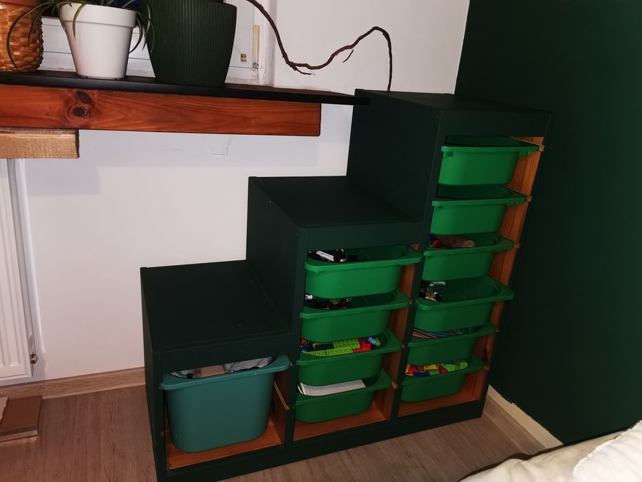 Ikea Trofast regał z pojemnikami lite drewno stan bdb