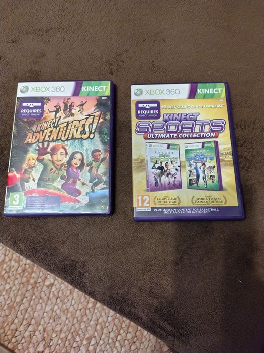 Xbox 360/Kinect/pad/przewody/2 gry/pudło oryginal.