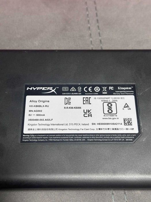 Клавіатура дротова HyperX Alloy Origins USB HyperX Blue