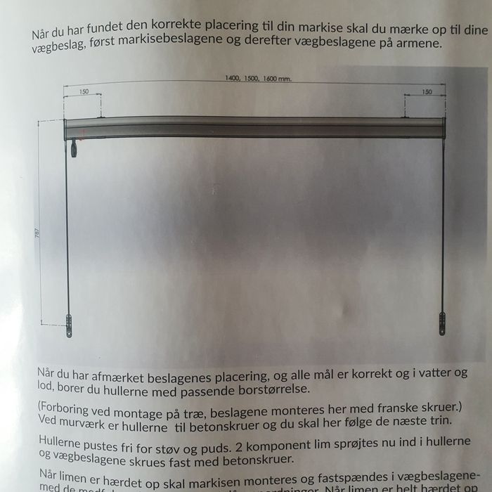 Markiza balkonowa 160 cm, Nowa